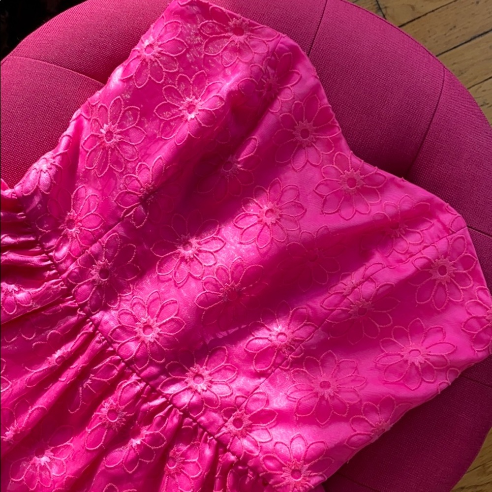 Lilly Pulitzer Payton strapless pink flower dress adorable tea or garden party